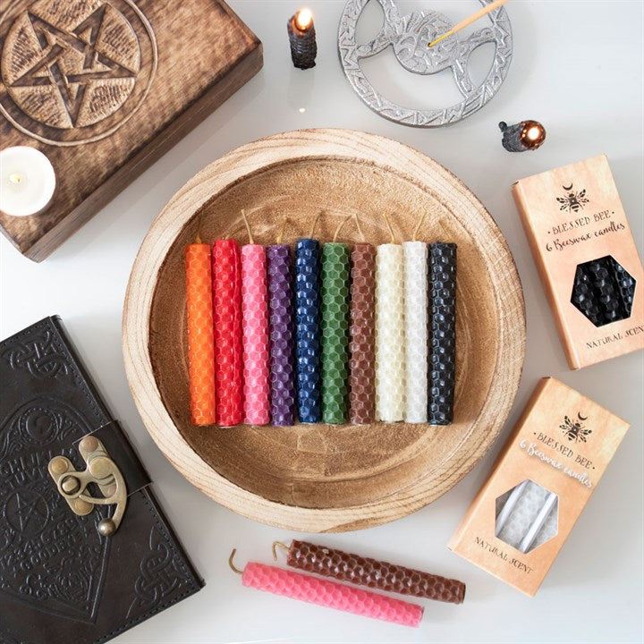 pack of 6 Brown Beeswax Candles