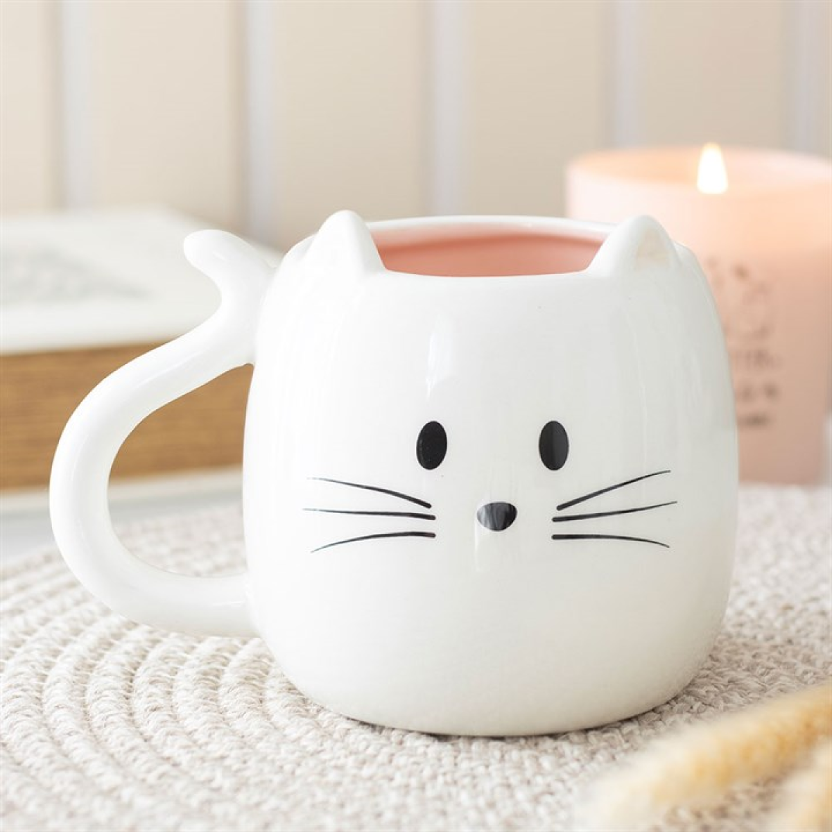 小物 HOPTICAL White CAT IE H10 White Cat Shaped Mug – EcoCraftHome