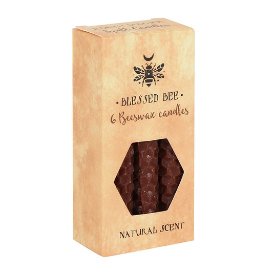 pack of 6 Brown Beeswax Candles