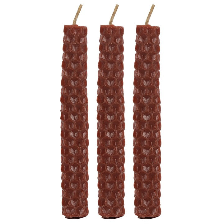 pack of 6 Brown Beeswax Candles