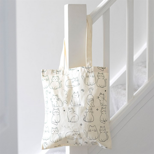 White Cat Tote Bag