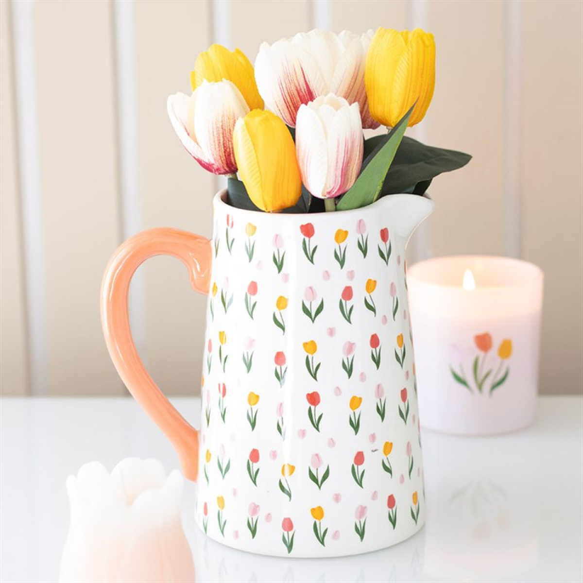 Tulip Print Flower Jug