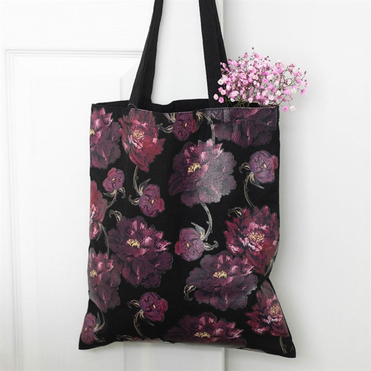 Dark Romance Floral Tote Bag
