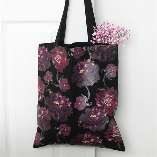 Dark Romance Floral Tote Bag